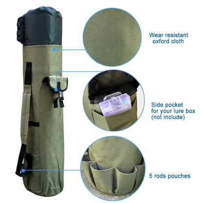 🎣 ProCatch™ Adjustable Fishing Rod Storage Bag – Multi-Compartment Outdoor Carry Case for Anglers
