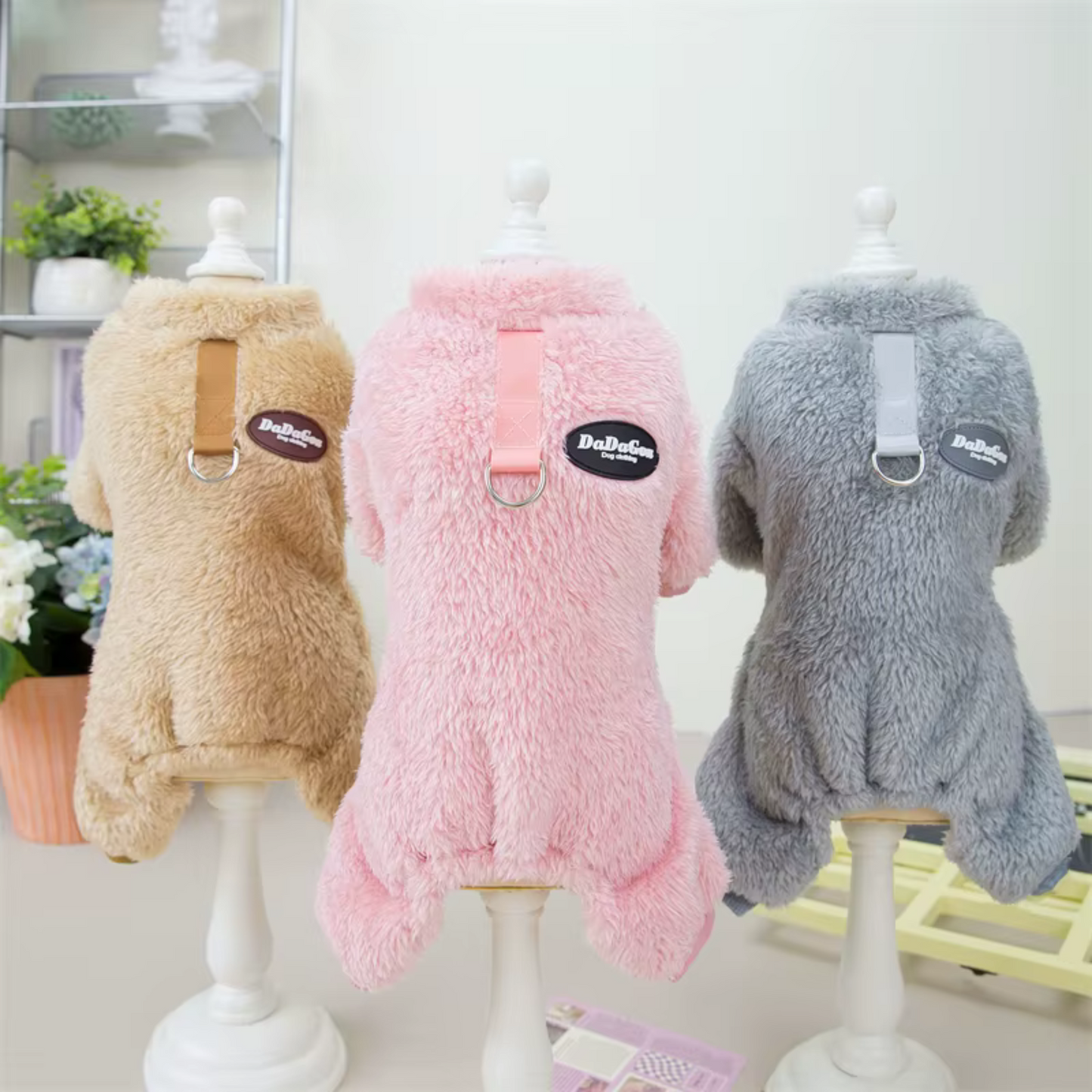 🐶 CozyPup™ Fleece Hondenjumpsuit – Warme en stijlvolle winteroutfit voor kleine tot middelgrote honden