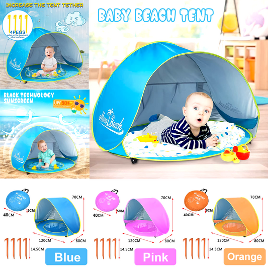 🌞 Baby Beach Tent with Pool – Portable UV Protection Sun Shelter for Infants & Toddlers