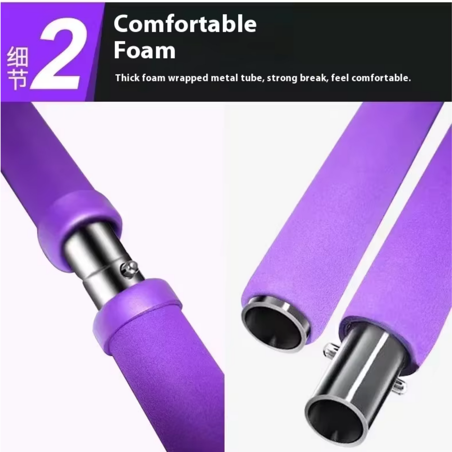 Portable Pilates Bar Kit with Resistance Bands – Home Workout Yoga Exercise Stick with Foot Loops – Full Body Toning & Stretching for Women & Men