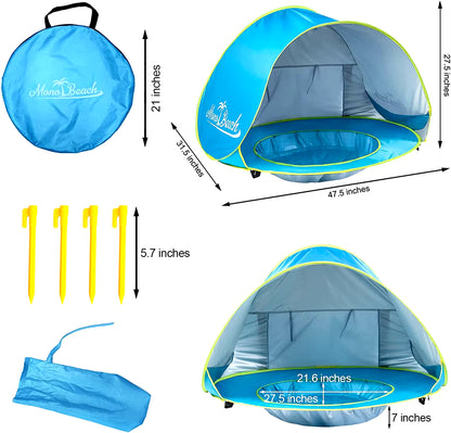 Baby Beach Tent Shade UV Protection Sun Shelter Infant Outdoor Toys Swimming Pool House Beach Tent Toys for Kids Children