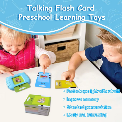 🔤 Talking Flashcards for Kids – Montessori Early Learning Toy | 112 Cards, 224 Words | Educational Preschool Device with Sound | Toddler Travel Gift for Boys & Girls (Ages 2–6)