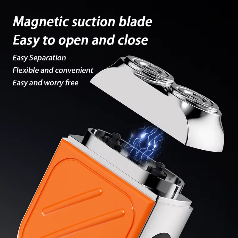 R-21 Electric Razor IPX7 Waterproof Shaving Ultra-Clean Dual-Head Magnetic Portable Digital Display Electric Beard Knife