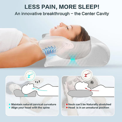 **"NeckEase 2-in-1 Ergonomic Memory Foam Pillow"**