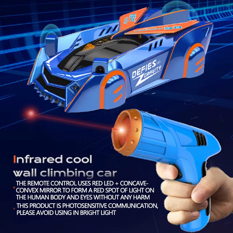 RC Car Stunt Infrared Laser Tracking Wall Ceiling Climbing Vehicle Toys for Children Remote Control Cars Follow Light Gifts Boys
