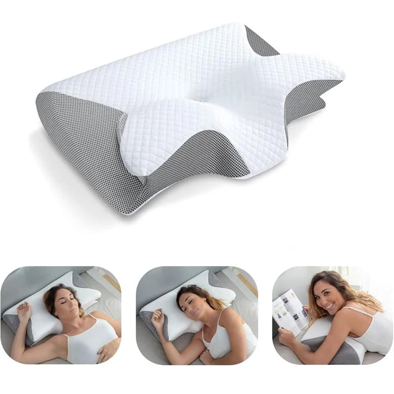 **"NeckEase 2-in-1 Ergonomic Memory Foam Pillow"**