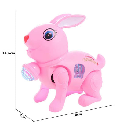 New Cartoon Electronic Walking Rabbit Toy Music Lovely Luminescent with Traction Rope Toys for Baby Learning Crawling Toys