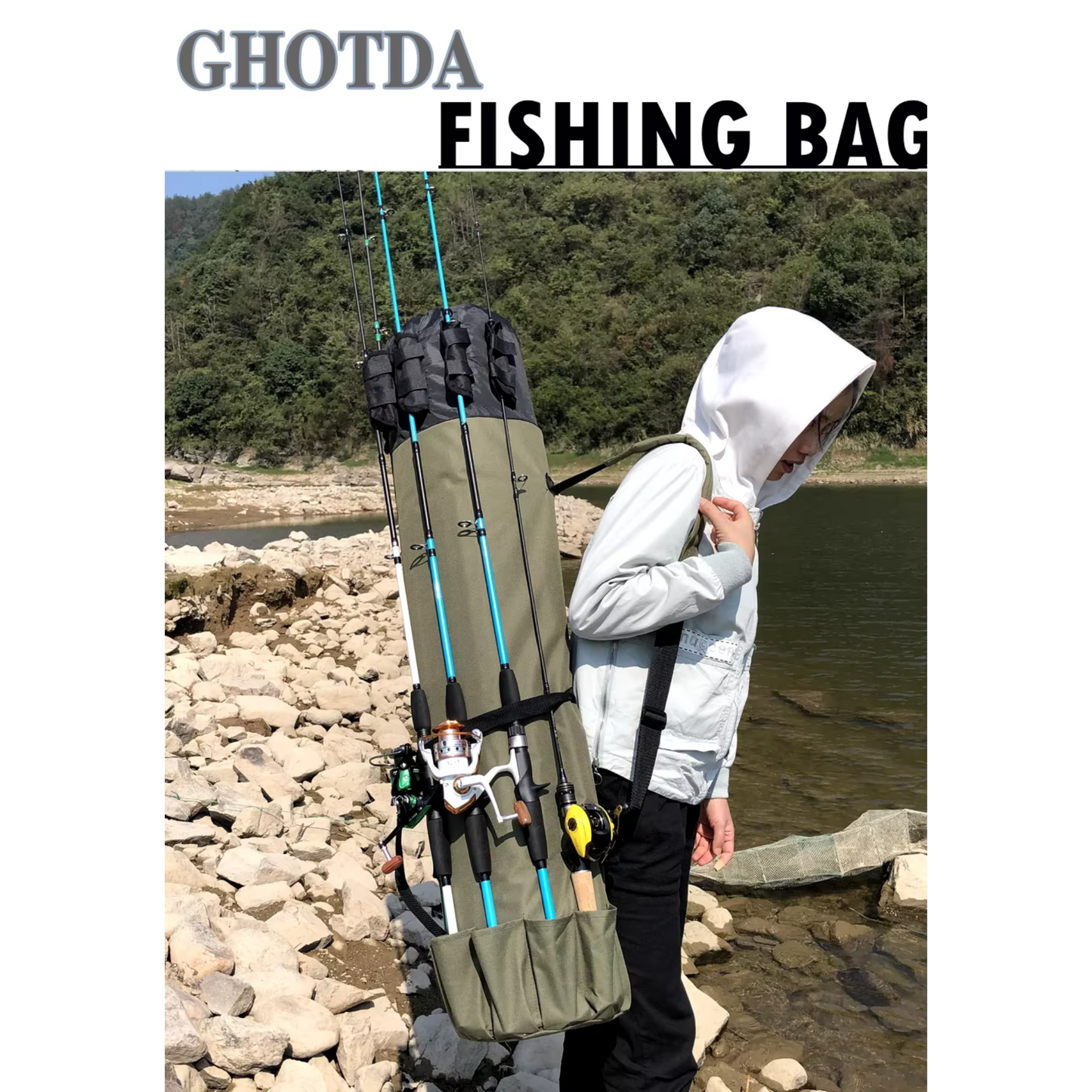 🎣 ProCatch™ Adjustable Fishing Rod Storage Bag – Multi-Compartment Outdoor Carry Case for Anglers