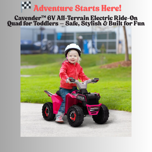 Cavender 6V 1-Seater Battery-Powered All-Terrain Ride-On Quad Bike for Kids – 18 to 36 Months