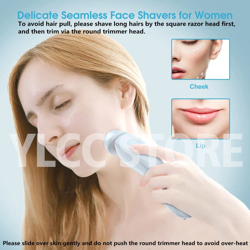 2-in-1 Electric Razor for Women – Waterproof Bikini Trimmer & Facial Shaver – Painless Hair Removal for Legs, Underarms, Body & Face (IPX7 Rated)