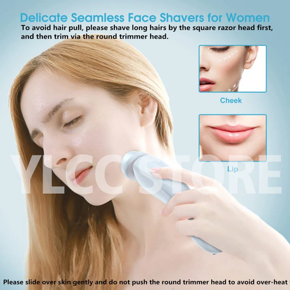 2-in-1 Electric Razor for Women – Waterproof Bikini Trimmer & Facial Shaver – Painless Hair Removal for Legs, Underarms, Body & Face (IPX7 Rated)