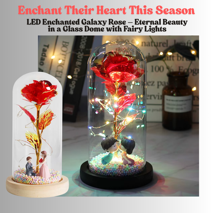 🌹LED Enchanted Galaxy Rose in Glass Dome – Eternal "Beauty and the Beast" Inspired Flower Light for Valentine's, Christmas & Special Gifts