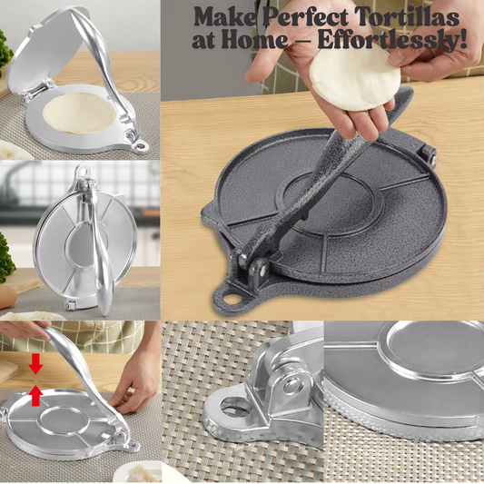 Heavy-Duty Aluminum Tortilla Press – 16/20cm Non-Stick Manual Maker for Tortillas, Flatbreads & More