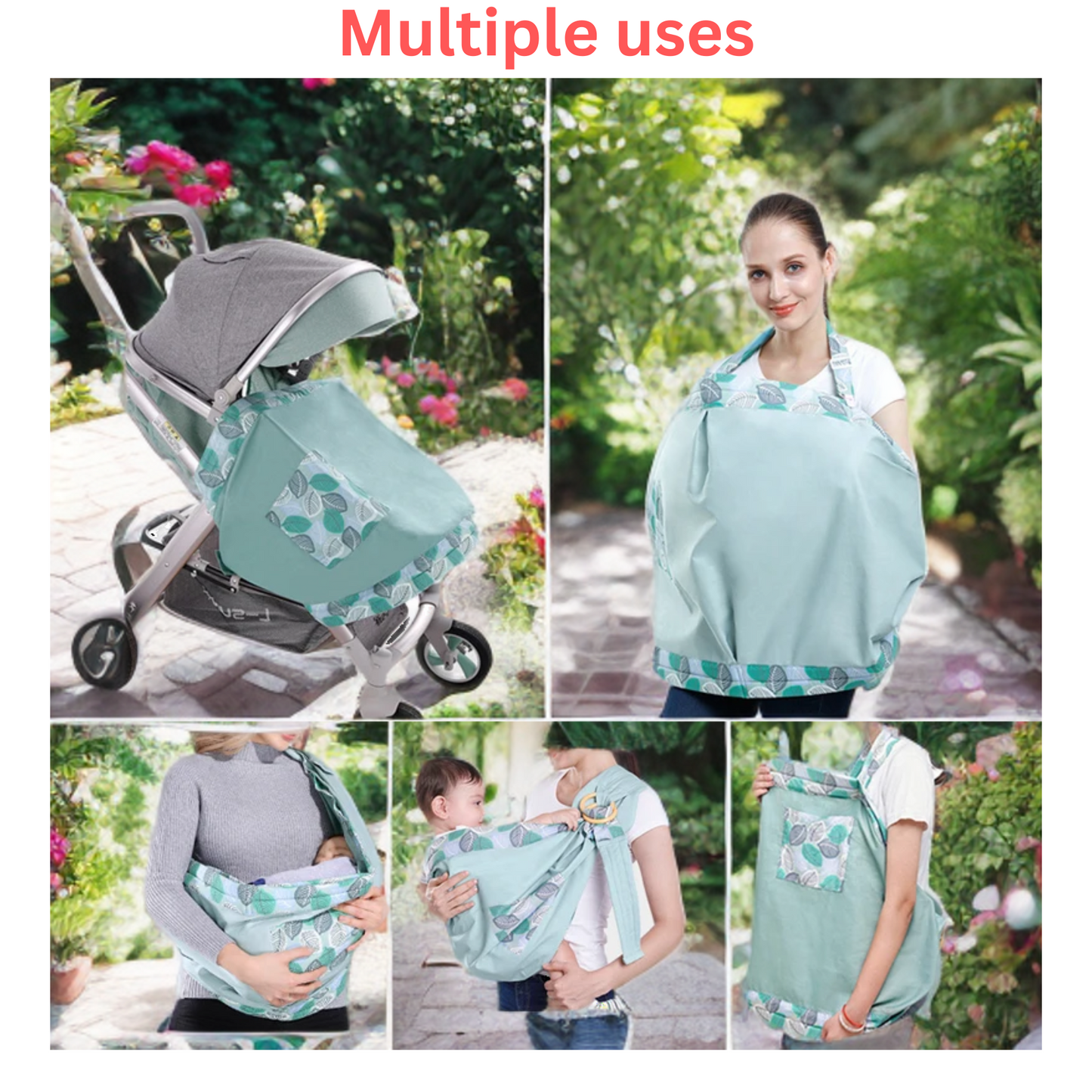 Baby Wrap Carrier | Breathable Mesh Newborn Sling & Nursing Cover | Dual Use | Lightweight & Supportive | Up to 130 lbs | 0-36 Months