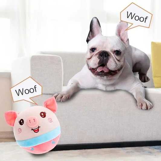 Smart Electric Bouncing Pet Toy – Interactive Plush Ball with Sounds & Motion for Dogs & Cats – USB Rechargeable & Washable Cover