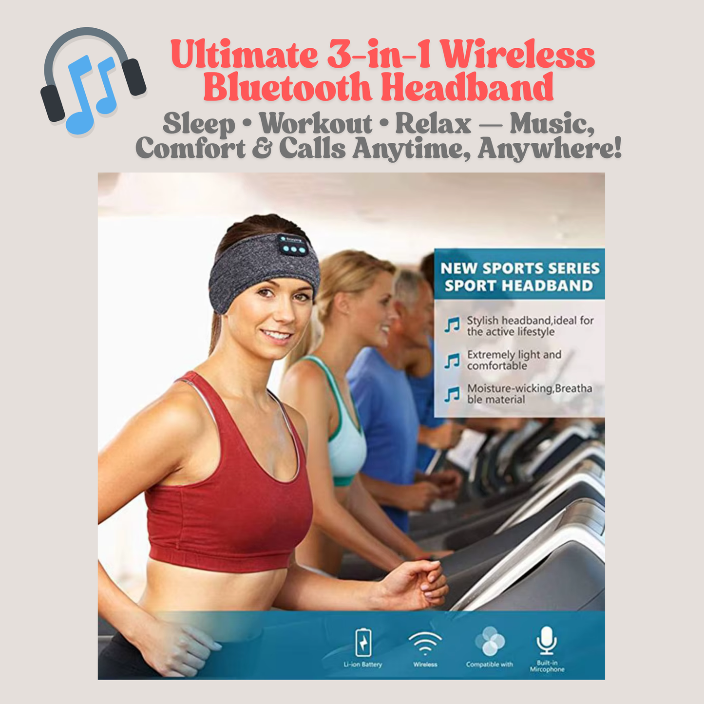 🔊 Wireless Bluetooth Headband Headphones 🎧 Music, Sleep & Sports in One – Comfortable Eye Mask with Built-in Stereo Sound
