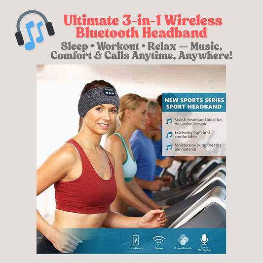 🔊 Wireless Bluetooth Headband Headphones 🎧 Music, Sleep & Sports in One – Comfortable Eye Mask with Built-in Stereo Sound