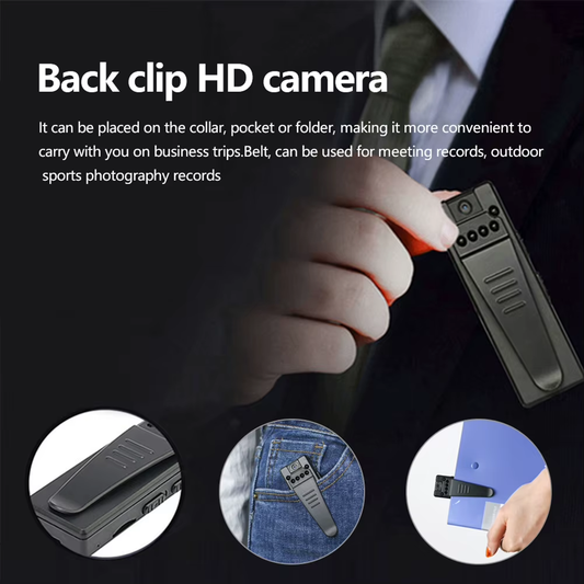 Z8 Mini Body Worn HD 1080P Clip-On Camera – Portable Camcorder with 360° Audio, 90° Rotating Lens & TF Card Support (Up to 32GB)