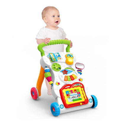 2 In1 Baby Walker First Steps Activity Bouncer Musical Toys Car along Toddler