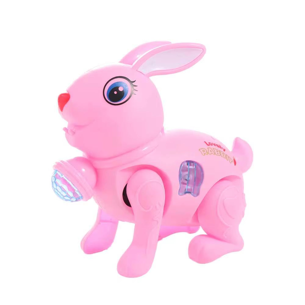 New Cartoon Electronic Walking Rabbit Toy Music Lovely Luminescent with Traction Rope Toys for Baby Learning Crawling Toys