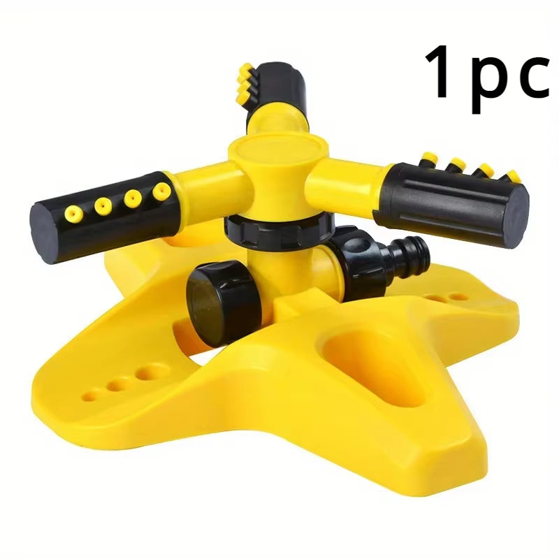 1/2Pcs Yellow Sprinkler Head with 360 Degree Automatic Rotation Irrigation Nozzle Garden Lawn Plant Automatic Watering Tool
