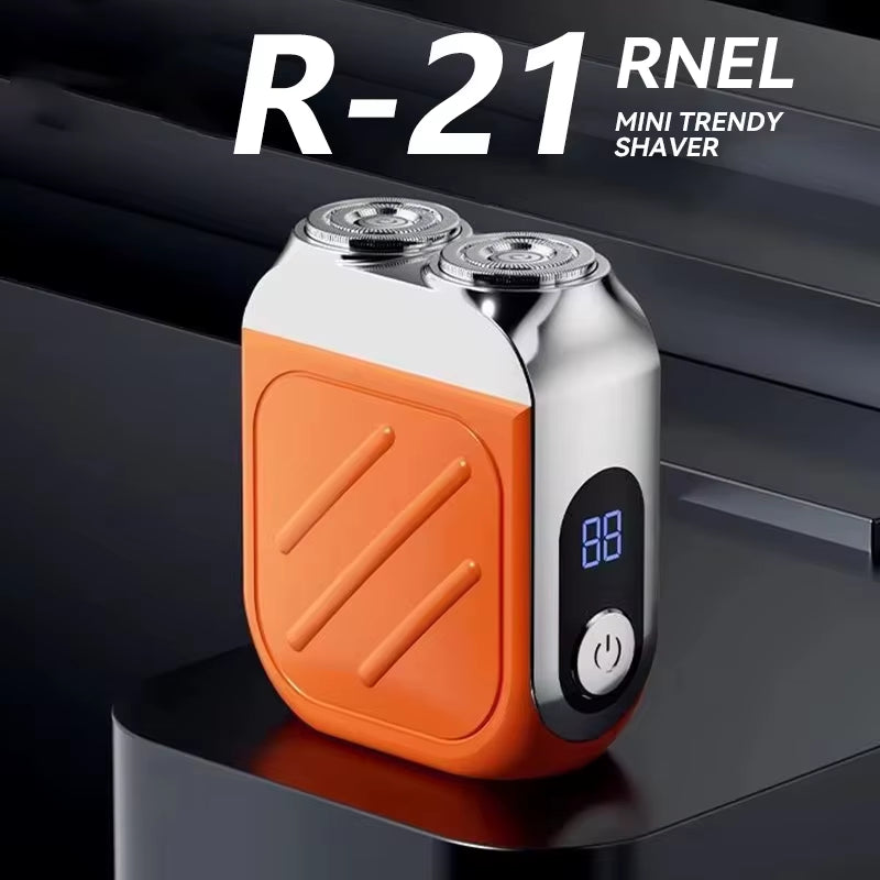R-21 Electric Razor IPX7 Waterproof Shaving Ultra-Clean Dual-Head Magnetic Portable Digital Display Electric Beard Knife