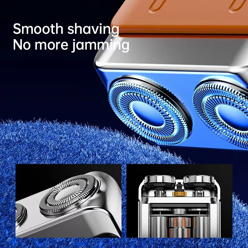 R-21 Electric Razor IPX7 Waterproof Shaving Ultra-Clean Dual-Head Magnetic Portable Digital Display Electric Beard Knife