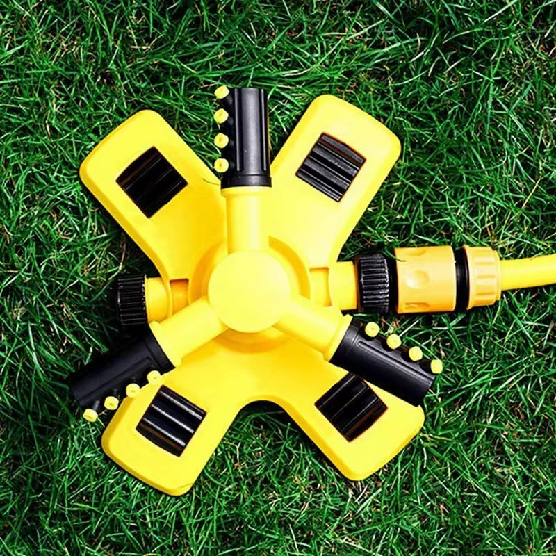 1/2Pcs Yellow Sprinkler Head with 360 Degree Automatic Rotation Irrigation Nozzle Garden Lawn Plant Automatic Watering Tool