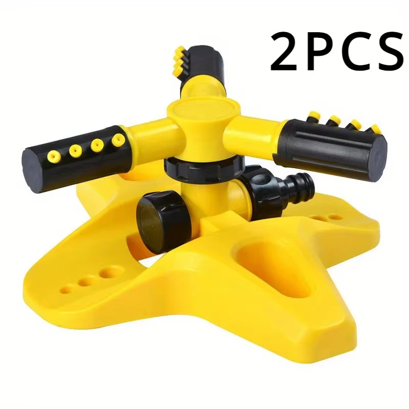 1/2Pcs Yellow Sprinkler Head with 360 Degree Automatic Rotation Irrigation Nozzle Garden Lawn Plant Automatic Watering Tool