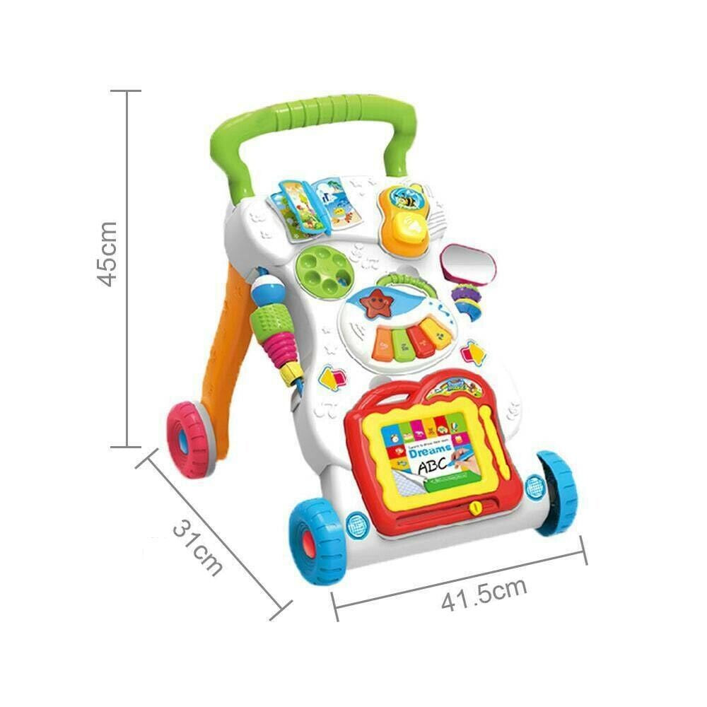 2 In1 Baby Walker First Steps Activity Bouncer Musical Toys Car along Toddler