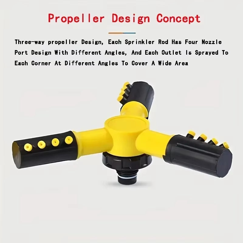 1/2Pcs Yellow Sprinkler Head with 360 Degree Automatic Rotation Irrigation Nozzle Garden Lawn Plant Automatic Watering Tool