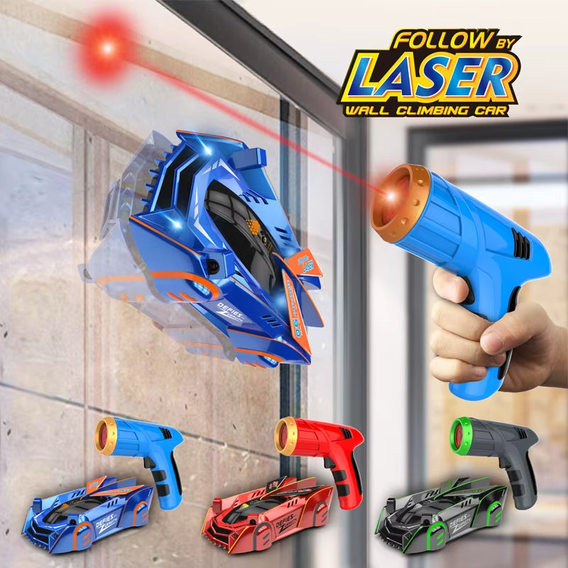RC Car Stunt Infrared Laser Tracking Wall Ceiling Climbing Vehicle Toys for Children Remote Control Cars Follow Light Gifts Boys