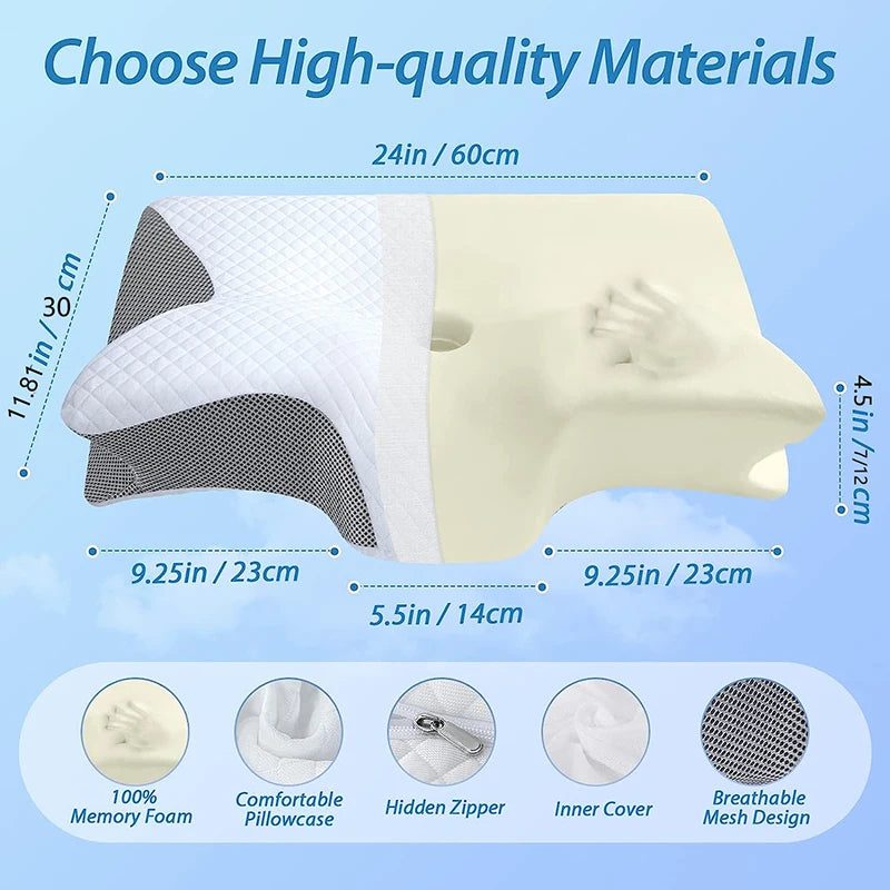 **"NeckEase 2-in-1 Ergonomic Memory Foam Pillow"**