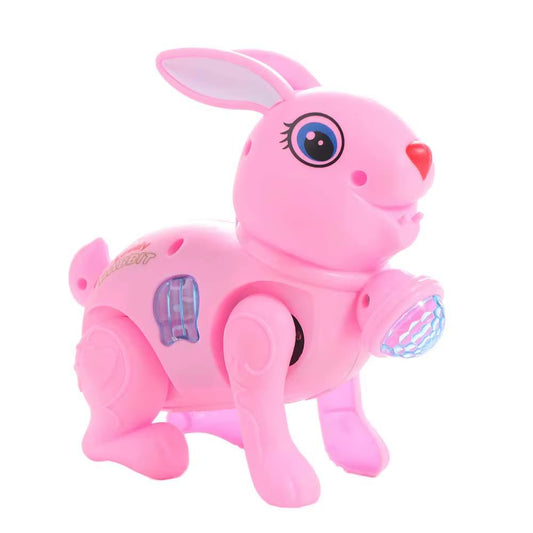 New Cartoon Electronic Walking Rabbit Toy Music Lovely Luminescent with Traction Rope Toys for Baby Learning Crawling Toys