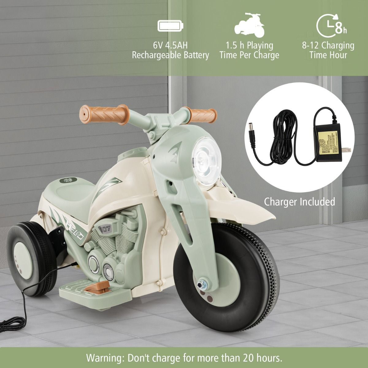 6V Electric Kid Ride on Motorcycle with Bubble Maker